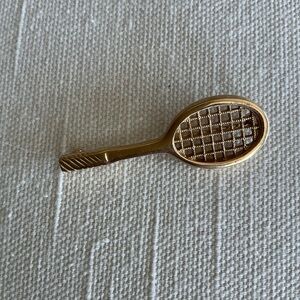 Avon Gold Tennis Racket Brooch